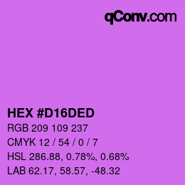 Color code: HEX #D16DED | qconv.com