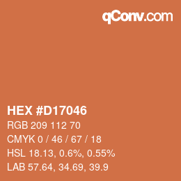 Color code: HEX #D17046 | qconv.com