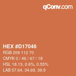 Color code: HEX #D17046 | qconv.com