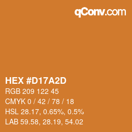 Color code: HEX #D17A2D | qconv.com