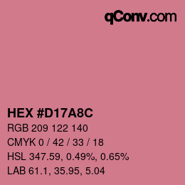 カラーコード: HEX #D17A8C | qconv.com