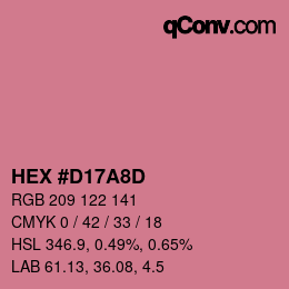颜色代码: HEX #D17A8D | qconv.com