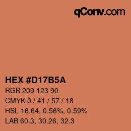 Color code: HEX #D17B5A | qconv.com