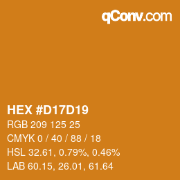 颜色代码: HEX #D17D19 | qconv.com