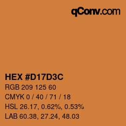 Color code: HEX #D17D3C | qconv.com