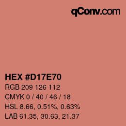 カラーコード: HEX #D17E70 | qconv.com