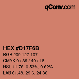 Color code: HEX #D17F6B | qconv.com