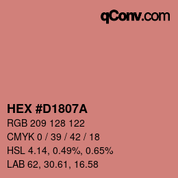 颜色代码: HEX #D1807A | qconv.com