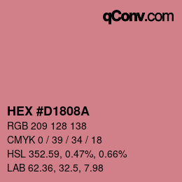 颜色代码: HEX #D1808A | qconv.com