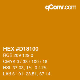 Color code: HEX #D18100 | qconv.com