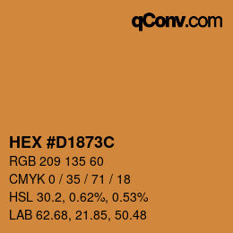 Color code: HEX #D1873C | qconv.com