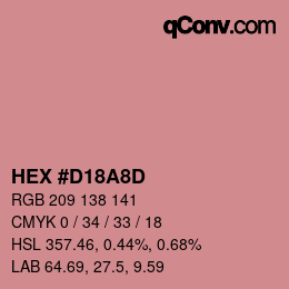 Color code: HEX #D18A8D | qconv.com