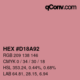 颜色代码: HEX #D18A92 | qconv.com