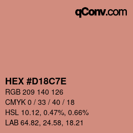 カラーコード: HEX #D18C7E | qconv.com