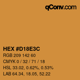 Color code: HEX #D18E3C | qconv.com