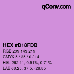 カラーコード: HEX #D18FDB | qconv.com