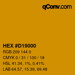 颜色代码: HEX #D19000 | qconv.com