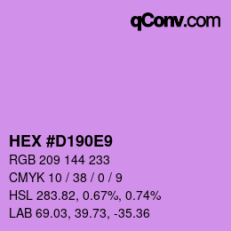 Farbcode: HEX #D190E9 | qconv.com
