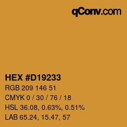 カラーコード: HEX #D19233 | qconv.com