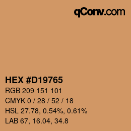 Color code: HEX #D19765 | qconv.com