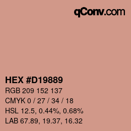 カラーコード: HEX #D19889 | qconv.com