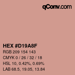 Color code: HEX #D19A8F | qconv.com