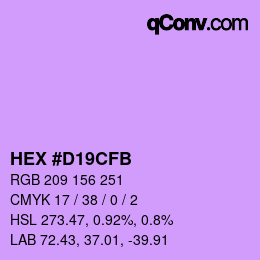 Farbcode: HEX #D19CFB | qconv.com