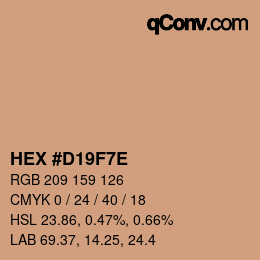 Color code: HEX #D19F7E | qconv.com