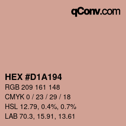 Farbcode: HEX #D1A194 | qconv.com