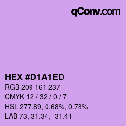 颜色代码: HEX #D1A1ED | qconv.com