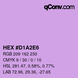 Color code: HEX #D1A2E6 | qconv.com