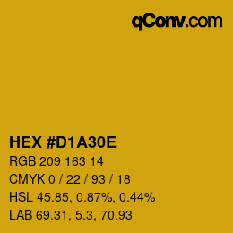 カラーコード: HEX #D1A30E | qconv.com