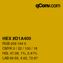 Color code: HEX #D1A400 | qconv.com