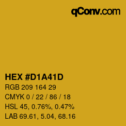 Color code: HEX #D1A41D | qconv.com