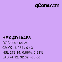 カラーコード: HEX #D1A4F8 | qconv.com