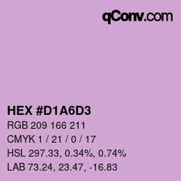 Farbcode: HEX #D1A6D3 | qconv.com