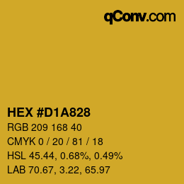 カラーコード: HEX #D1A828 | qconv.com