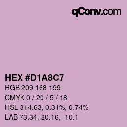 Farbcode: HEX #D1A8C7 | qconv.com