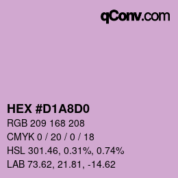 Color code: HEX #D1A8D0 | qconv.com