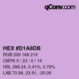 カラーコード: HEX #D1A8DB | qconv.com