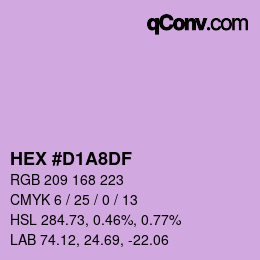 Color code: HEX #D1A8DF | qconv.com