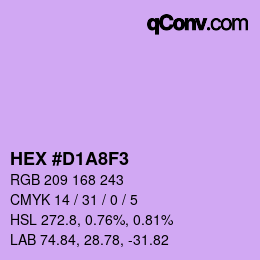 カラーコード: HEX #D1A8F3 | qconv.com