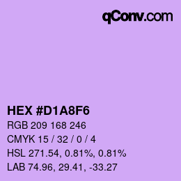 Color code: HEX #D1A8F6 | qconv.com