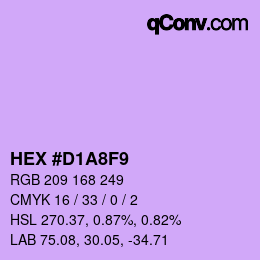 カラーコード: HEX #D1A8F9 | qconv.com