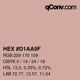Color code: HEX #D1AA9F | qconv.com