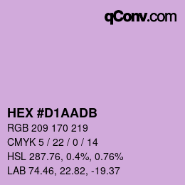 Color code: HEX #D1AADB | qconv.com