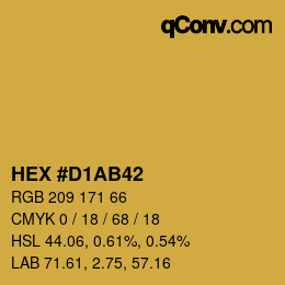 颜色代码: HEX #D1AB42 | qconv.com
