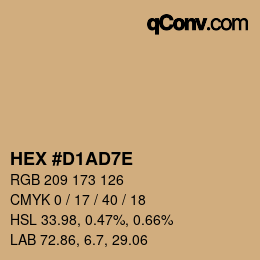 Color code: HEX #D1AD7E | qconv.com