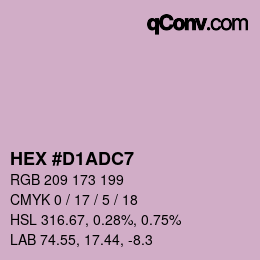 Color code: HEX #D1ADC7 | qconv.com