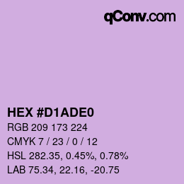 Color code: HEX #D1ADE0 | qconv.com
